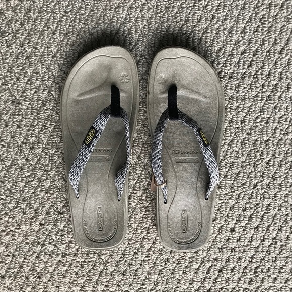 Women's KEEN Footwear Harvest Flip Flop Sandal Size 7 In Black/Gray/Multicolor - Picture 3 of 11